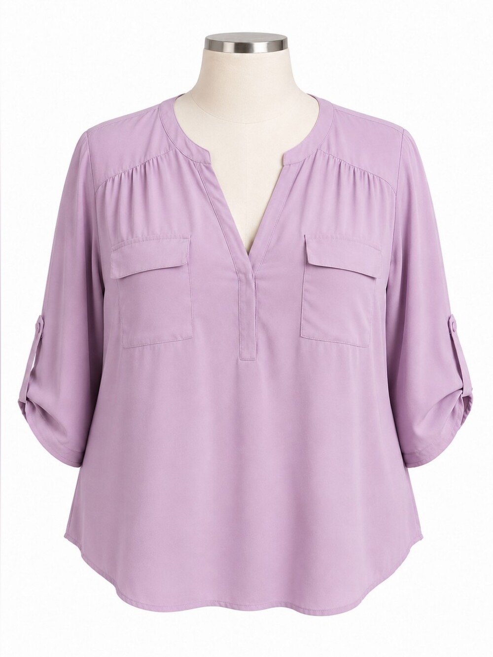 Torrid Harper 3/4 Sleeve Pullover Blouse In Soft Lavender